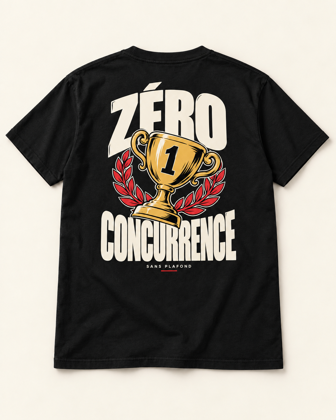 T-shirt ZÉRO CONCURRENCE noir — motif au dos — visuel de présentation